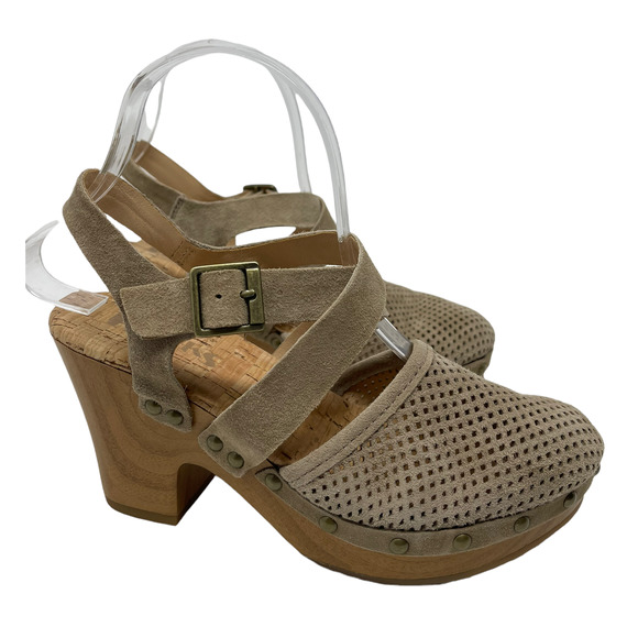 Korks by Kork Ease Abloom Perforated Suede Clog Beige 6 - Picture 3 of 9
